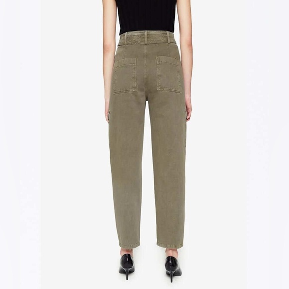 Anine Bing Kennedy Cargo Pants In Washed Khaki Green Size 29 - Picture 3 of 13